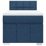 vidaXL Sommier à lattes de lit avec matelas Bleu 90x190 cm Tissu