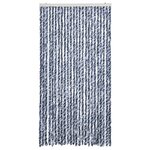 vidaXL Rideau anti-mouches bleu et blanc 100x230 cm chenille