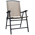 vidaXL Chaises de jardin pliables lot de 2 Textilène Taupe