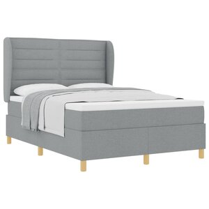 vidaXL Lit à ressorts avec matelas Gris clair 200 x 160 cm tissu