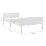 vidaXL Cadre de lit Bois de pin massif Blanc 100x200 cm