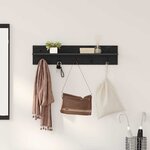 vidaXL Porte-manteau mural avec étagère Chêne noir 80 x 10.5 x 18 cm