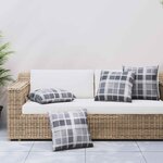 vidaXL Coussin d'extérieur 4 Pièces Carreaux Grisel 40 x 40 cm Tissu