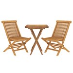 vidaXL Ensemble à manger de jardin 3 Pièces Bois de teck massif