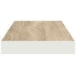 vidaXL Étagères flottantes 2 Pièces chêne et blanc 60x23 5x3 8 cm MDF