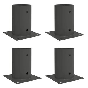vidaXL Ancre ronde au sol 4 Pièces Anthracite 15 x 15 x 15 cm métal