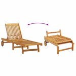vidaXL Transat 2 Pièces Marron 65 x 199 x 84 cm Bois d'Acacia Massif