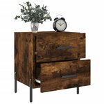 vidaXL Tables de chevet 2Pièces chêne fumé 40x35x47 5cm bois d’ingénierie