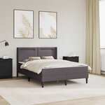 vidaXL Cadre de lit avec matelas Gris 140 x 190 cm Simili cuir