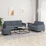 vidaXL Ensemble de canapés 3 Pièces gris foncé velours