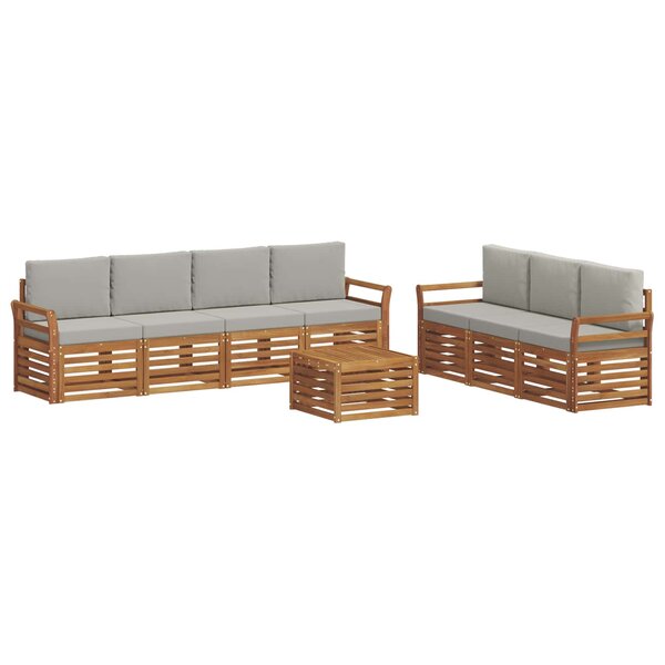 vidaXL Ensembles de canapés 8 pc Gris Naturel et Clair