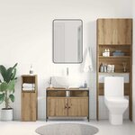vidaXL Meuble sous-vasque de salle de bain avec porte chêne artisanal