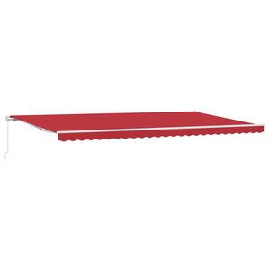 vidaXL Auvent Rétractable Rouge 600 × 350 cm Polyester et métal