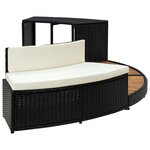 vidaXL Cadre de spa noir résine tressée et bois d'acacia