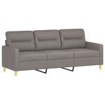vidaXL Ensemble de canapés 3 Pièces avec coussins taupe tissu