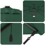 vidaXL Parasol Roma Vert 286 x 285 x 270 cm Aluminium  Polyester