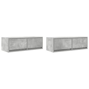 vidaXL Meubles TV 2 Pièces gris béton 80x31x25 5 cm bois d'ingénierie
