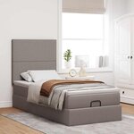 vidaXL Cadre de lit ottoman avec matelas taupe 90x190 cm tissu