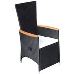 vidaXL Ensemble à manger de jardin avec coussins 7 Pièces Noir