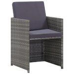 vidaXL Salon de jardin 9 Pièces avec coussins Résine tressée Anthracite