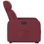 vidaXL Fauteuil inclinable électrique rouge bordeaux tissu
