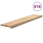 vidaXL Marches d'escalier 16 Pièces non traité bois de chêne massif