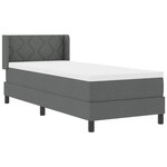 vidaXL Lit à ressorts avec matelas – gris foncé  80 x 200 cm  tissu.