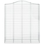 vidaXL Paniers à gabions arqués 4 Pièces 200x50x220/240 cm Fer galvanisé