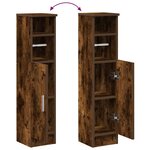 vidaXL Meuble de salle de bain avec porte-rouleau chêne fumé
