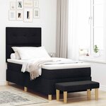 vidaXL Lit à ressorts avec matelas et banc noir 80x200 cm en tissu