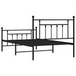 vidaXL Cadre de lit métal sans matelas et pied de lit noir 100x200 cm