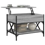 vidaXL Table basse sonoma gris 70x50x50 cm bois d'ingénierie et métal