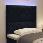 vidaXL Tête de lit avec des lumières à LED Réglable Noir 100 cm tissu