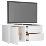 vidaXL Meuble TV Blanc 80x34x36 cm Bois d'ingénierie