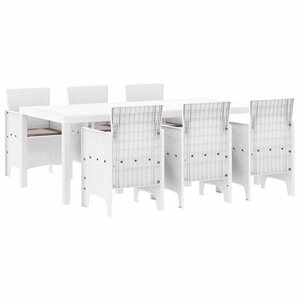 vidaXL Ensemble de salle à manger pour jardin 7 Pièces Blanc