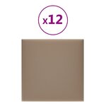 vidaXL Panneaux muraux 12 Pièces Cappuccino 30x30 cm Similicuir 1 08 m²