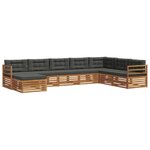 vidaXL Ensemble de canapés d'extérieur 8 pc Naturel et Anthracite