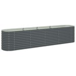 vidaXL Lit surélevé de jardin 400x80x81 cm Acier galvanisé Gris
