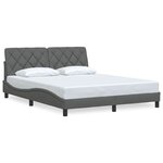 vidaXL Cadre de lit sans matelas gris foncé 160x200 cm tissu