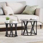 Tables d'appoint empilables vidaXL 2 Pièces Gris Sonoma en bois reconstitué