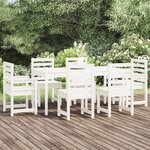 vidaXL Ensemble à manger de jardin 7 Pièces blanc bois massif de pin