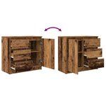 vidaXL Buffet avec tiroir vieux bois 71x35x65 cm bois d'ingénierie