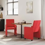 vidaXL Chaises de Salle à Manger avec Roues avec des roues 2 Pièces Rouge