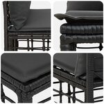vidaXL Unité de canapé sans accoudoir modulable pour extérieur Noir