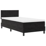 Lit à ressorts avec matelas vidaXL Noir 90x200 cm Velours