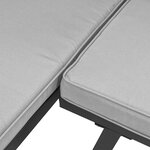 vidaXL Salon de jardin avec coussins 7 Pièces noir acier enduit de poudre