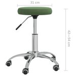 Vidaxl chaise pivotante de bureau vert foncé velours