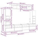 vidaXL Ensemble meuble TV 6 Pièces Chêne noir Bois d'ingénierie