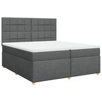 vidaXL Sommier à lattes de lit avec matelas Gris foncé 200x200cm Tissu