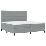 vidaXL Lit à ressorts avec matelas Gris clair 200 x 200 cm tissu